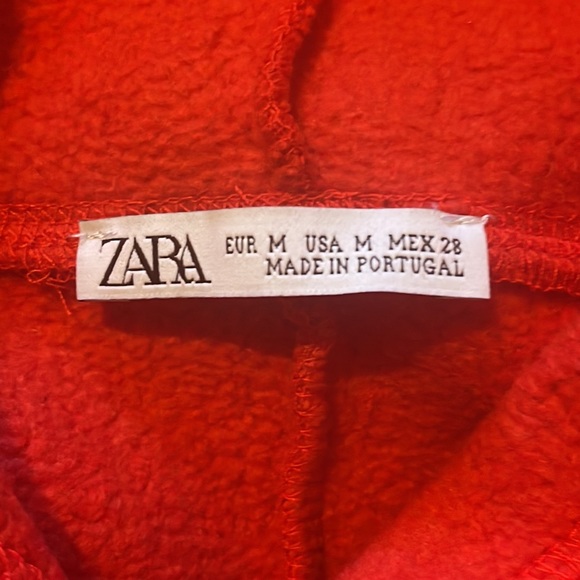 ZARA Red crop hoodie Womens M - Picture 2 of 3